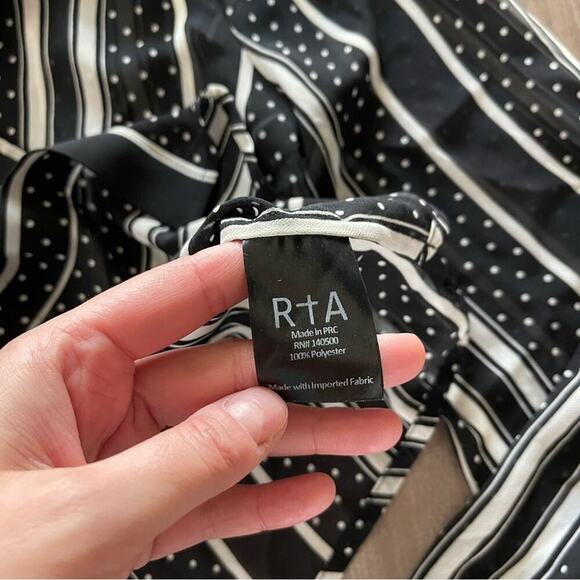 RtA Black Sheer Stripe Dotted Button Down Blouse - Picture 5 of 5